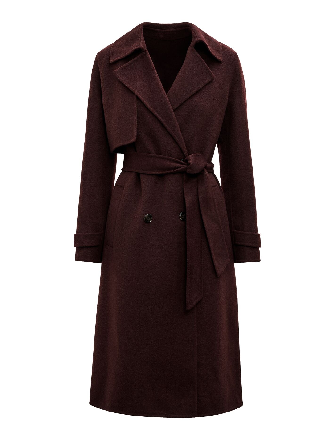 Bronte Felled Coat Aubergine Set | Forever New
