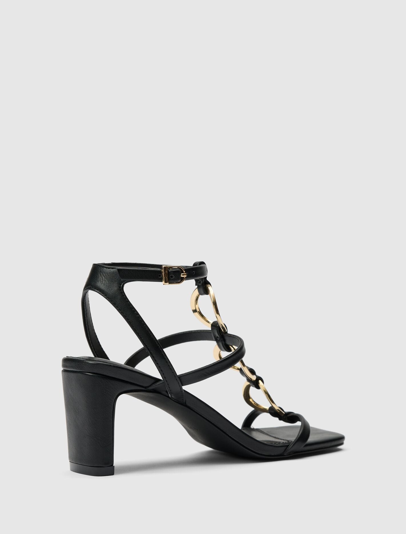 Gracie Ring Detail T Bar Strappy Sandal Heel Forever New