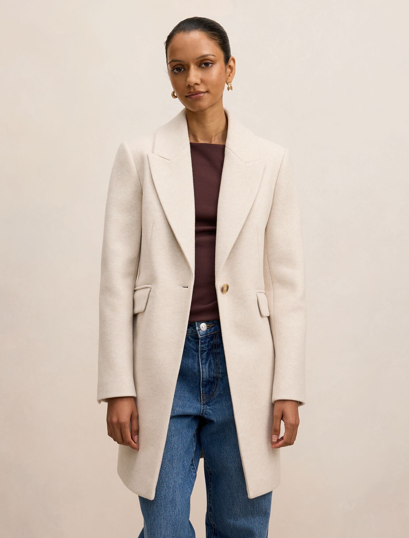 Brianna Petite Coatigan Cool Cream Marle Forever New