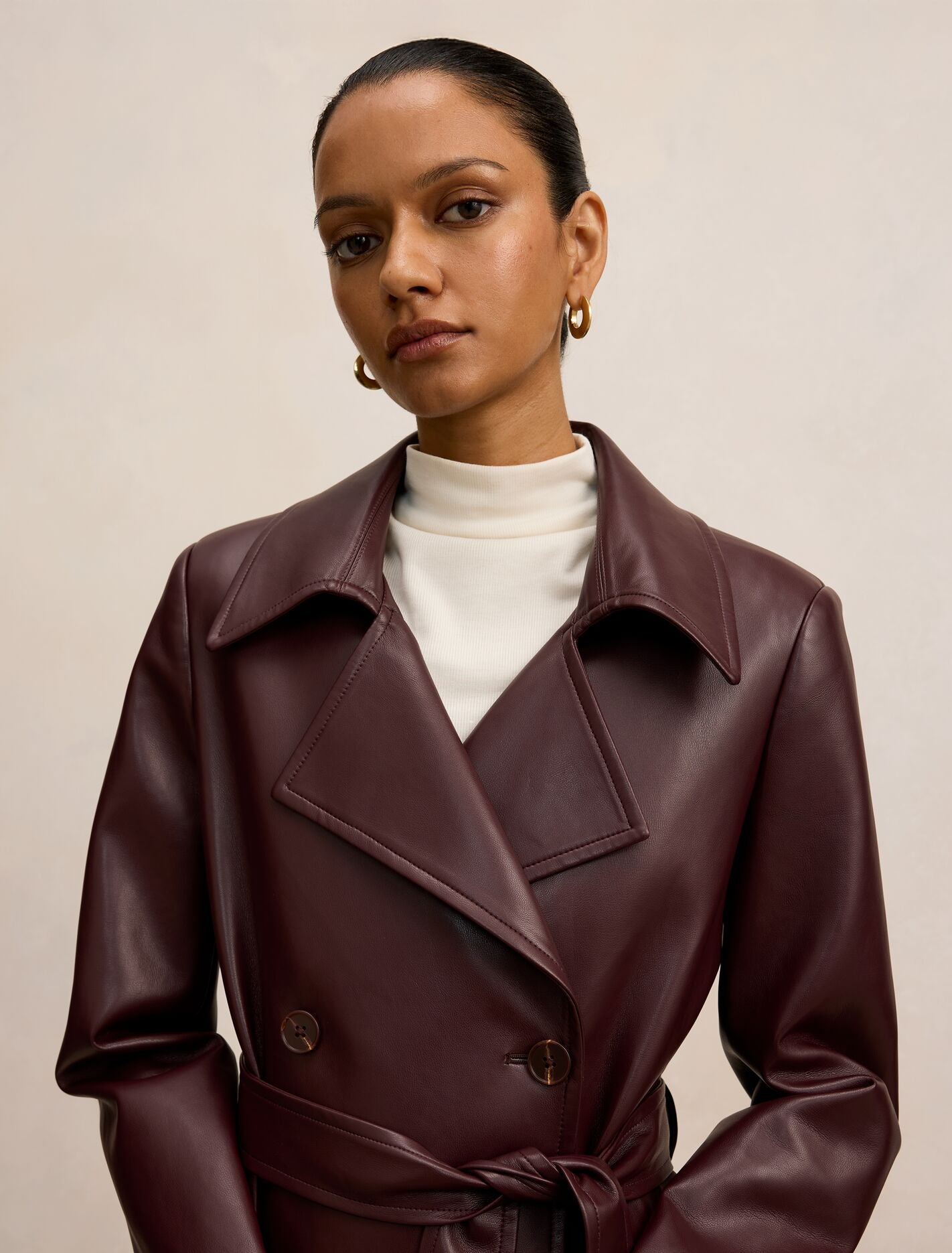 Sabina Petite Pu Trench Coat Forever New