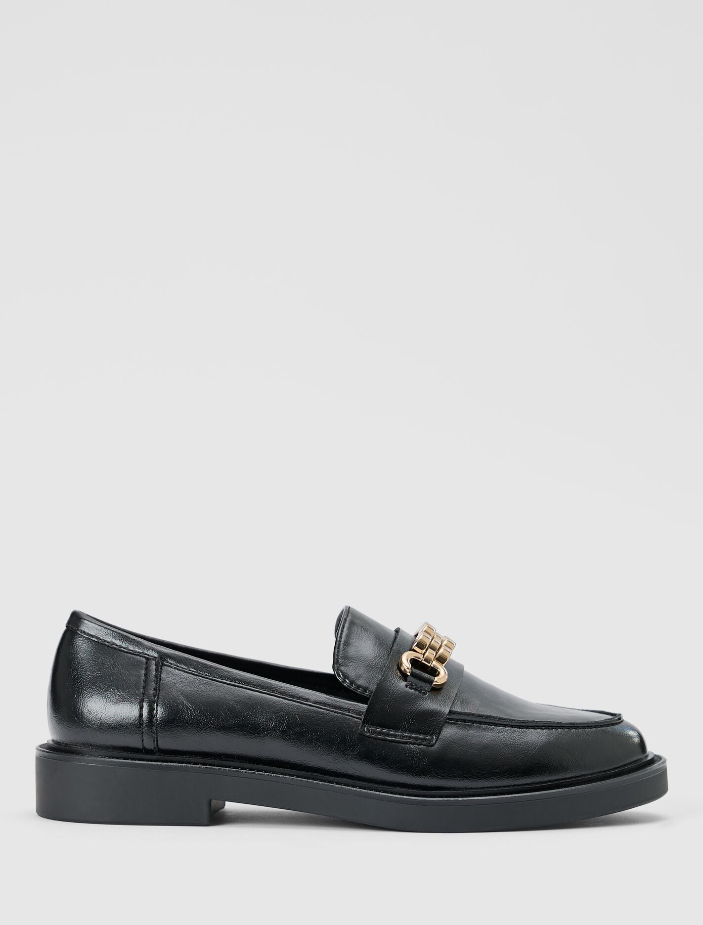 Mackenzie 2 Watch Strap Chunky Flat Loafer Black | Forever New