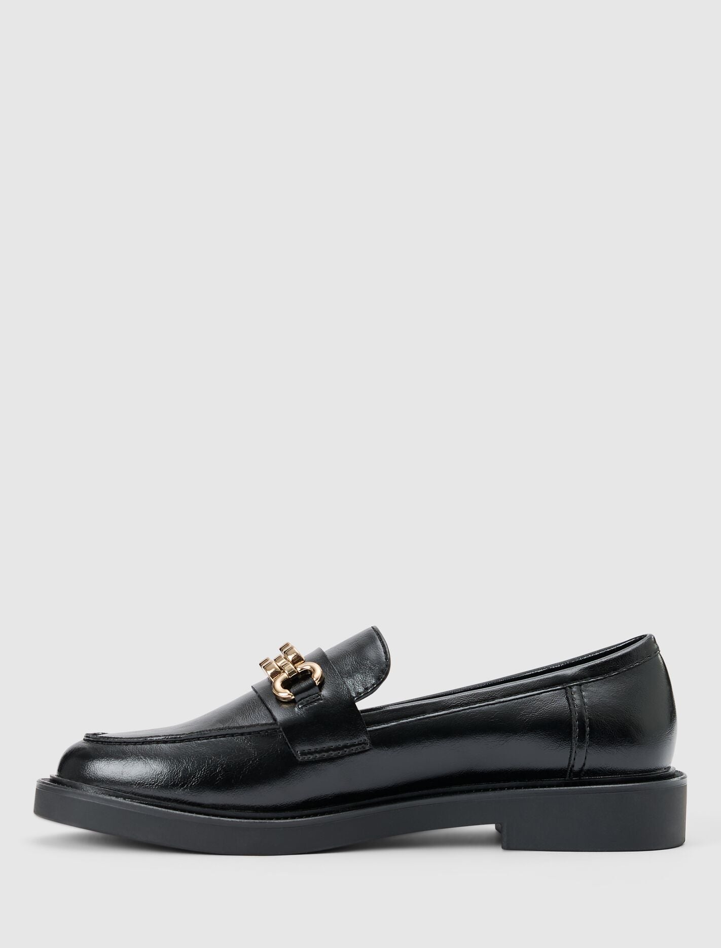 Mackenzie 2 Watch Strap Chunky Flat Loafer Black | Forever New