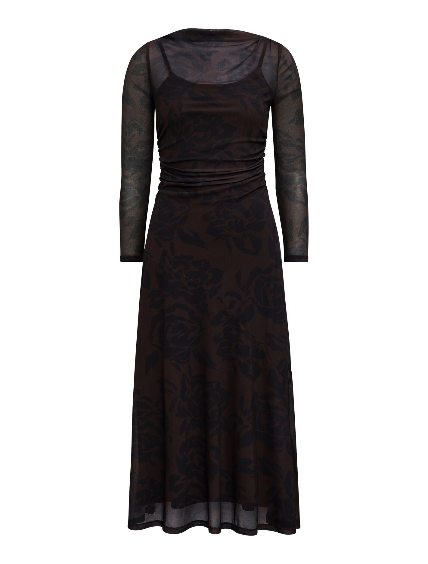 Georgia Petite Long Sleeve Mesh Midi Dress Forever New