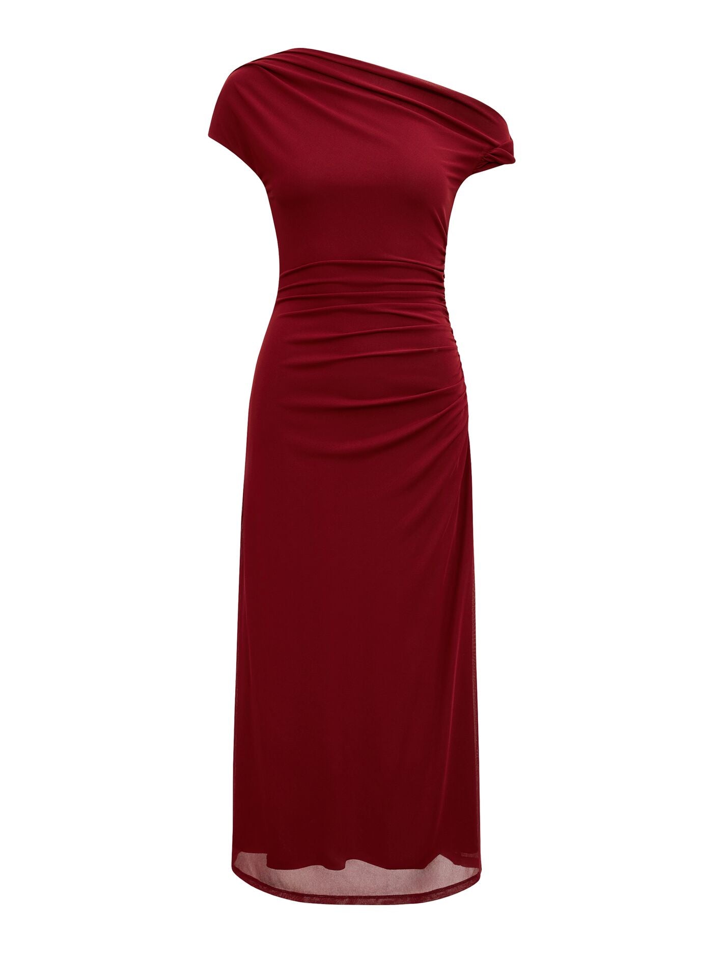 Paris Petite Draped Mesh Midi Dress Forever New