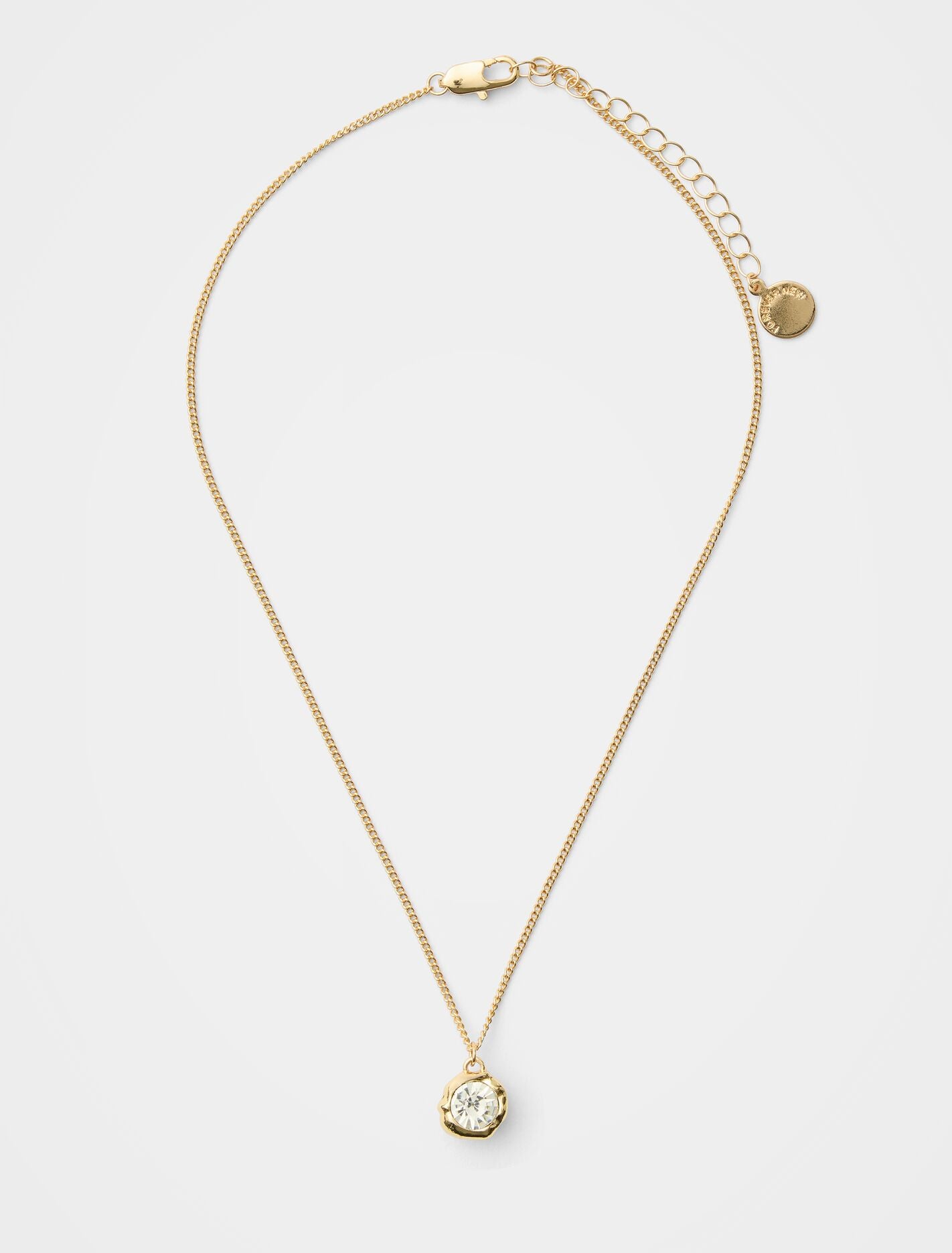 Sophie Organic Stone Pendant Necklace 0 Gold Crystal Forever New