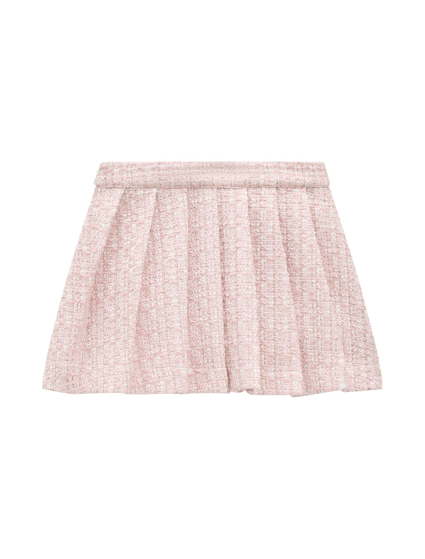 Audrey Girls Pleated Tweed Skirt Pink/Gold Set | Forever New