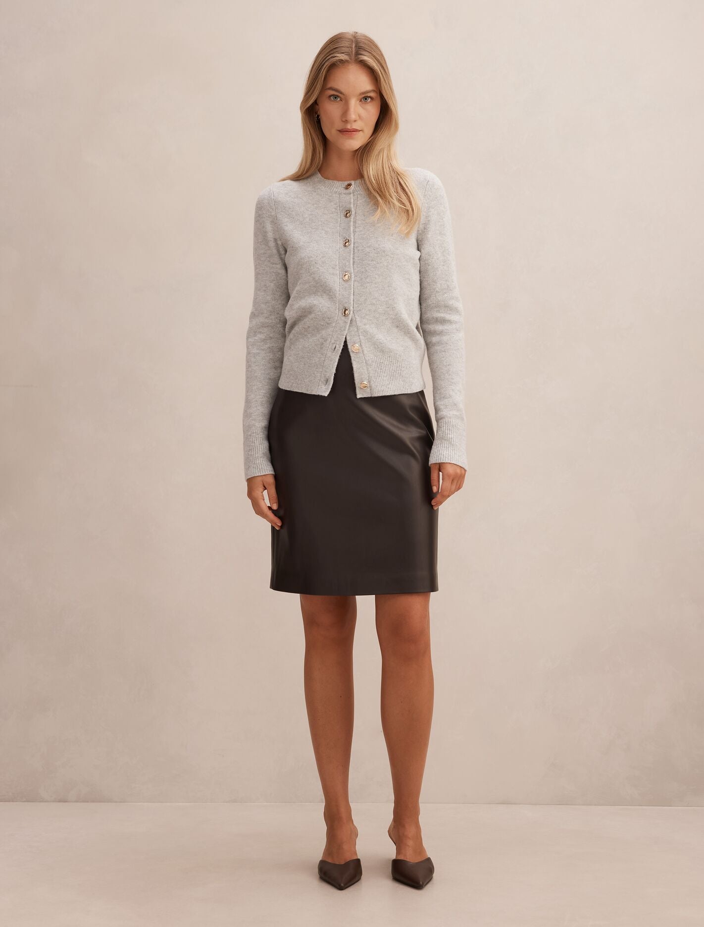 Flora Pu Pencil Midi Skirt Forever New