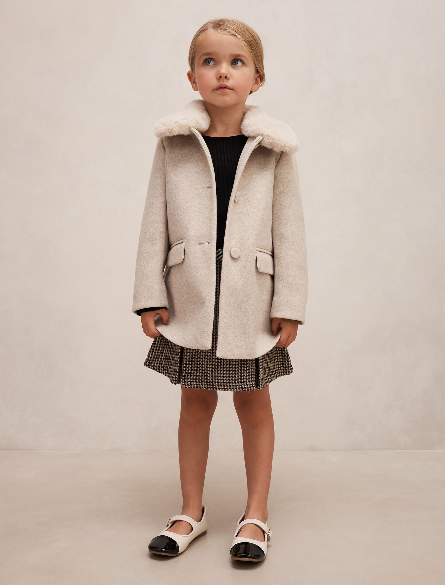Isabella Girls Faux-Fur Collar Coat Forever New