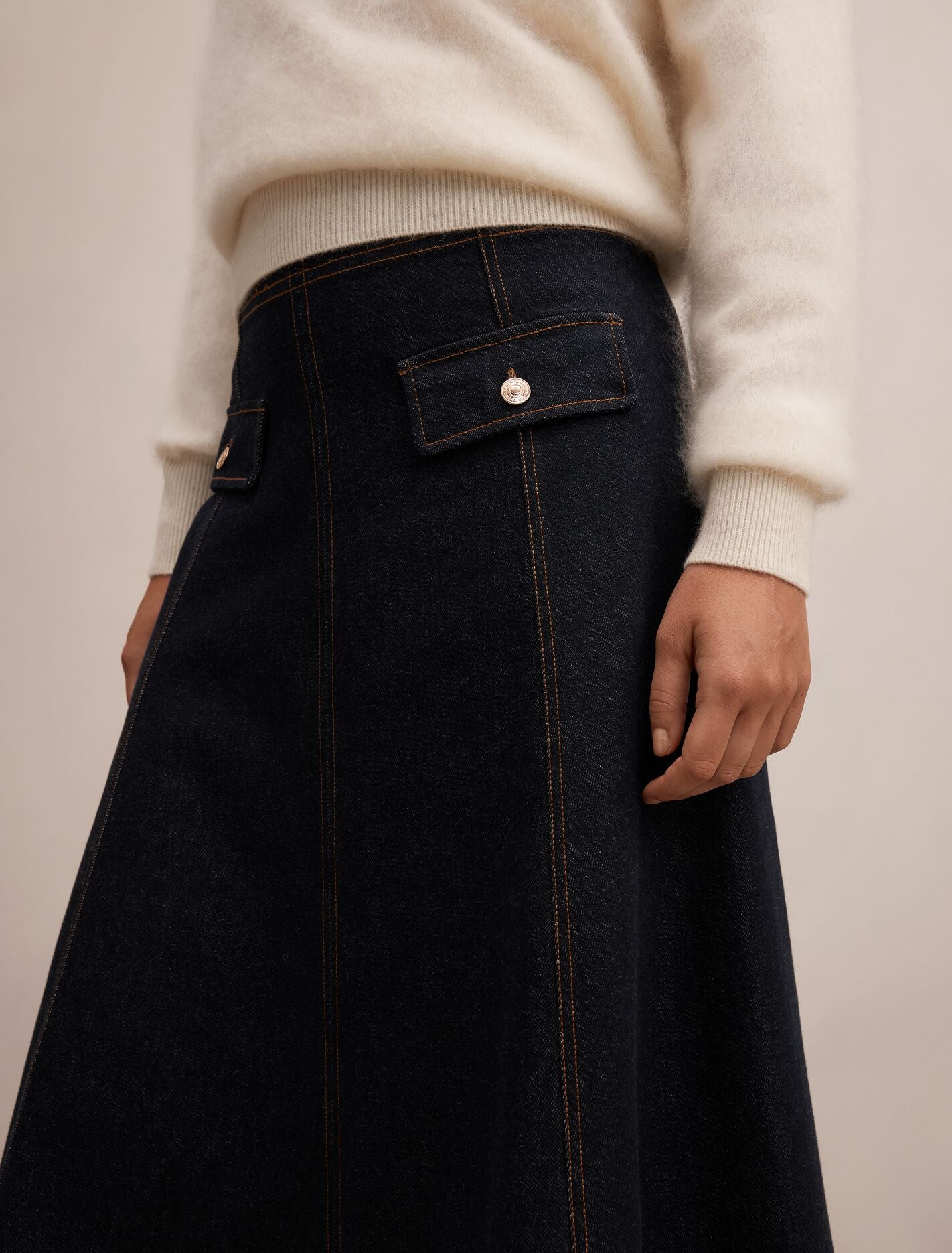 Kelly Denim Maxi Skirt Dark Wash | Forever New