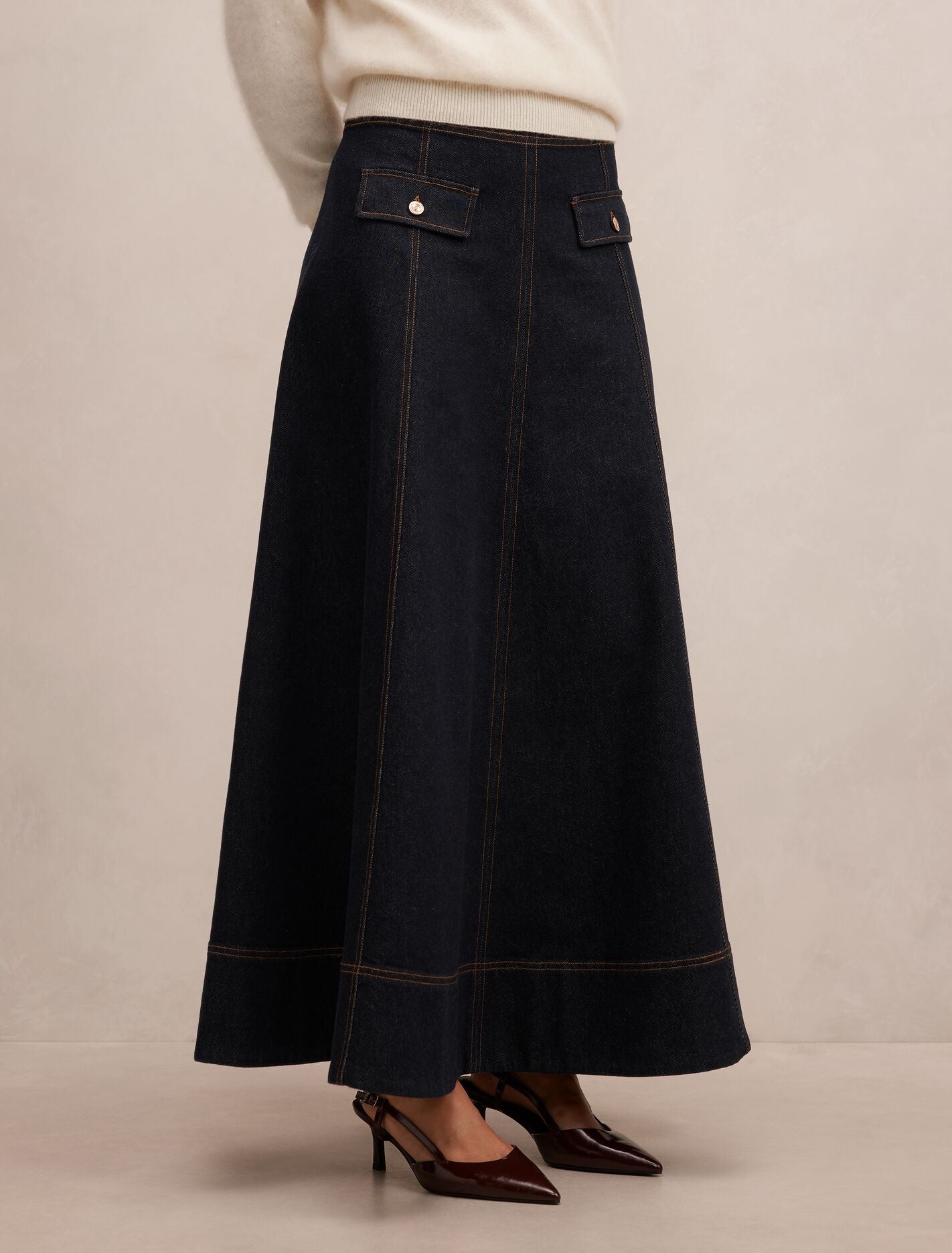 Kelly Denim Maxi Skirt Forever New