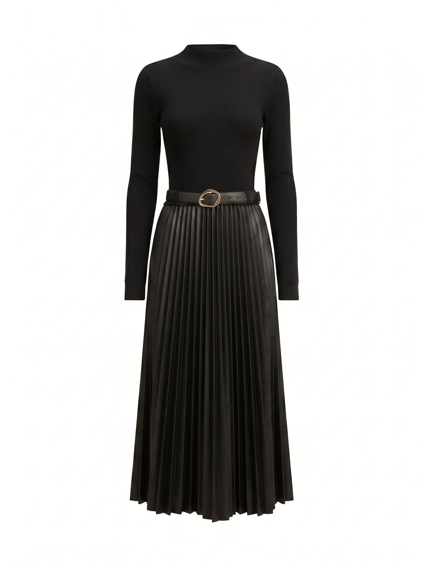 Gianna Pu Pleated Midi Dress Black | Forever New