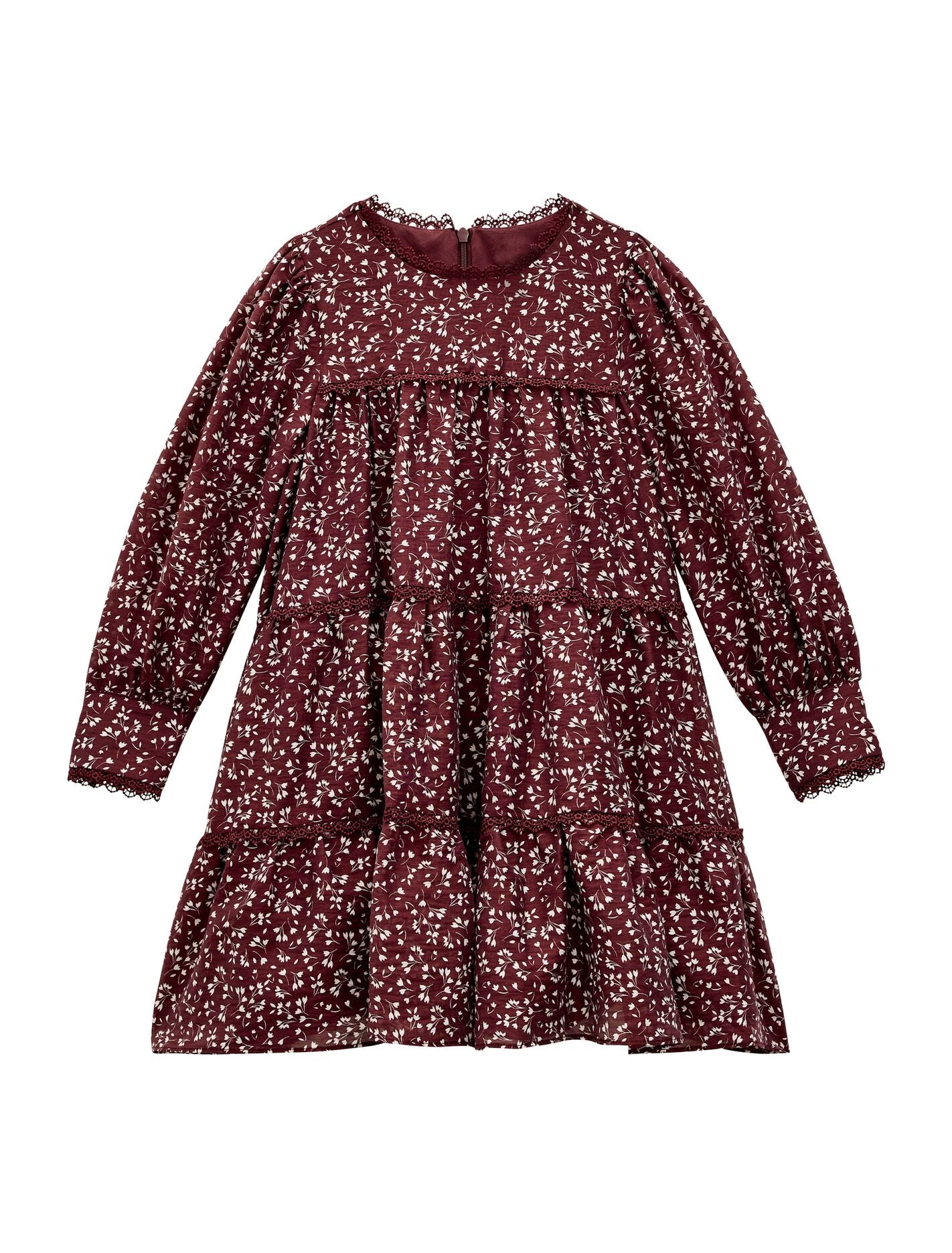 Cecilia Girls Long Sleeve Dress Berry Ditsy | Forever New