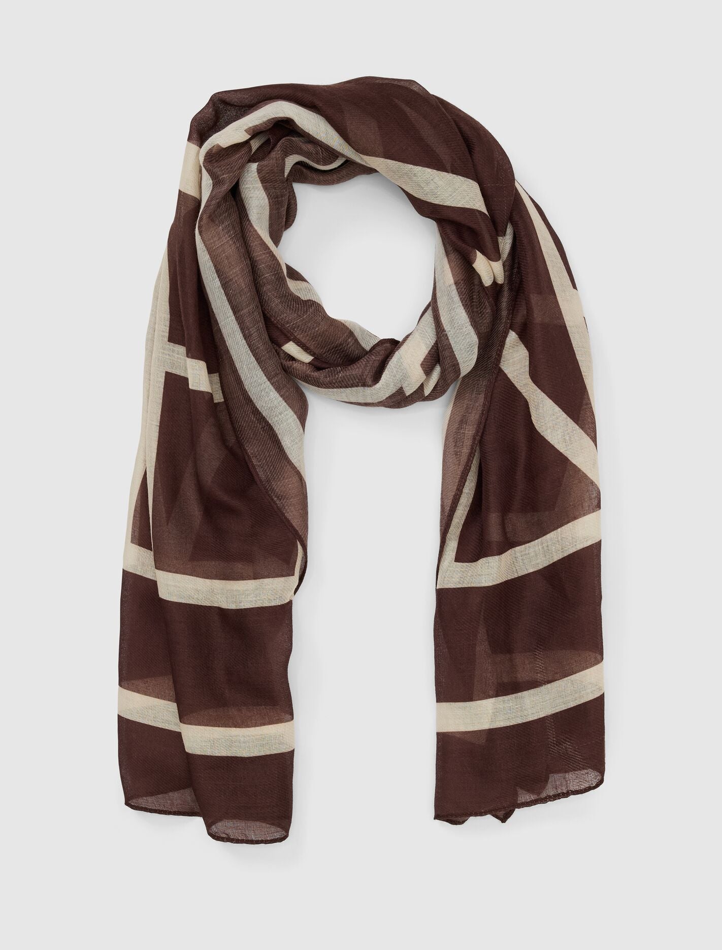 Immy Geo Print Scarf 0 Chocolate Cream Forever New