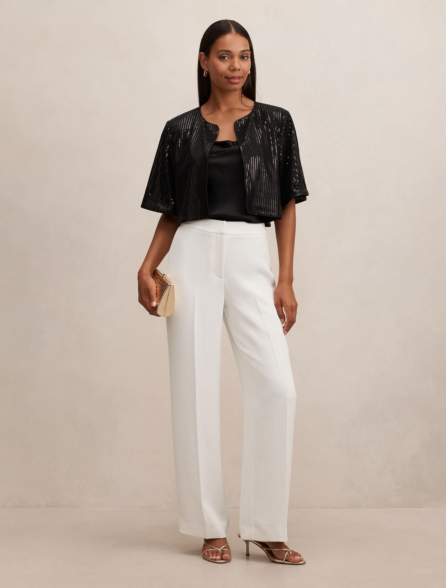 Sasha Sequin Cape Black | Forever New