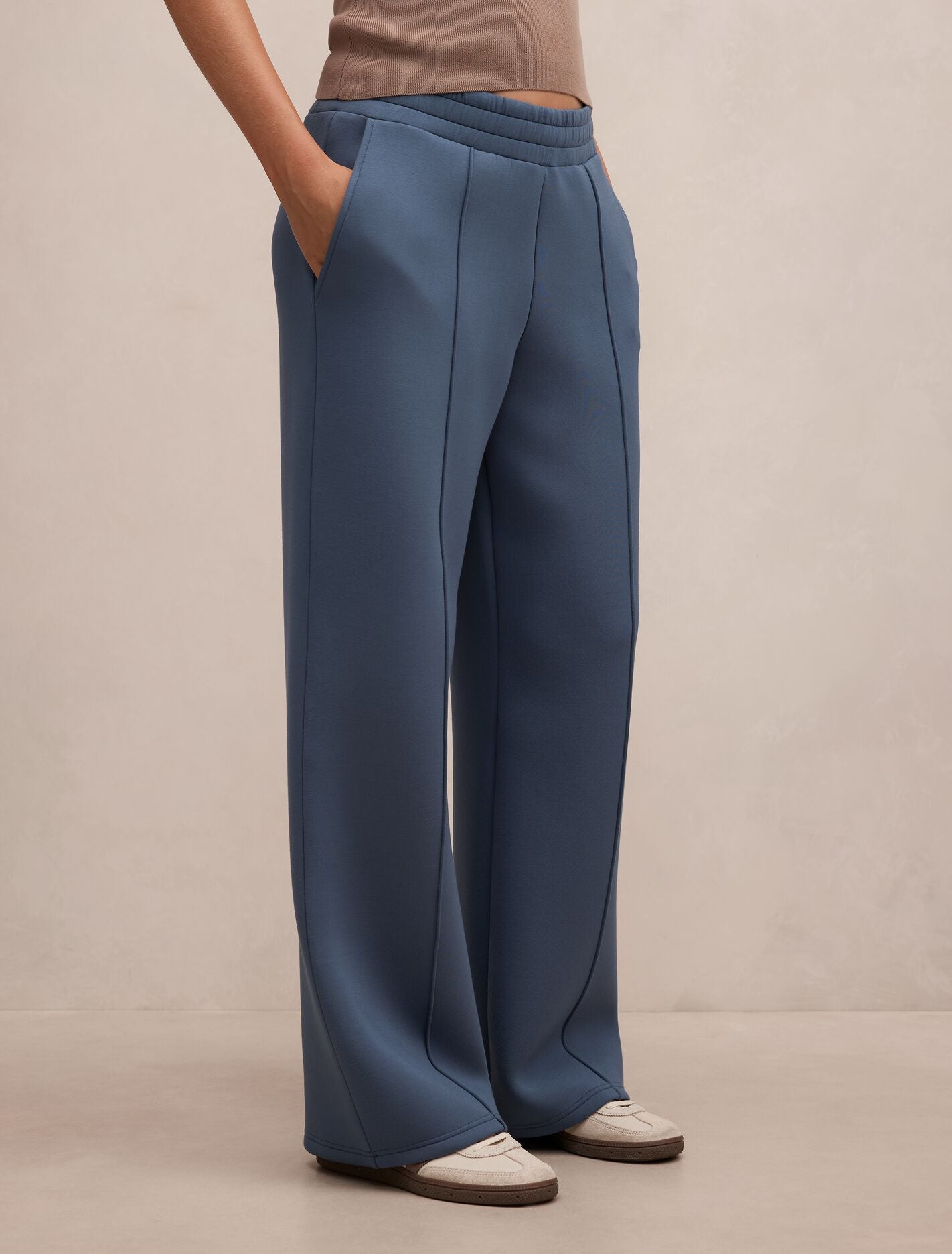 Hunter Wide Leg Lounge Pants Blue Slate | Forever New