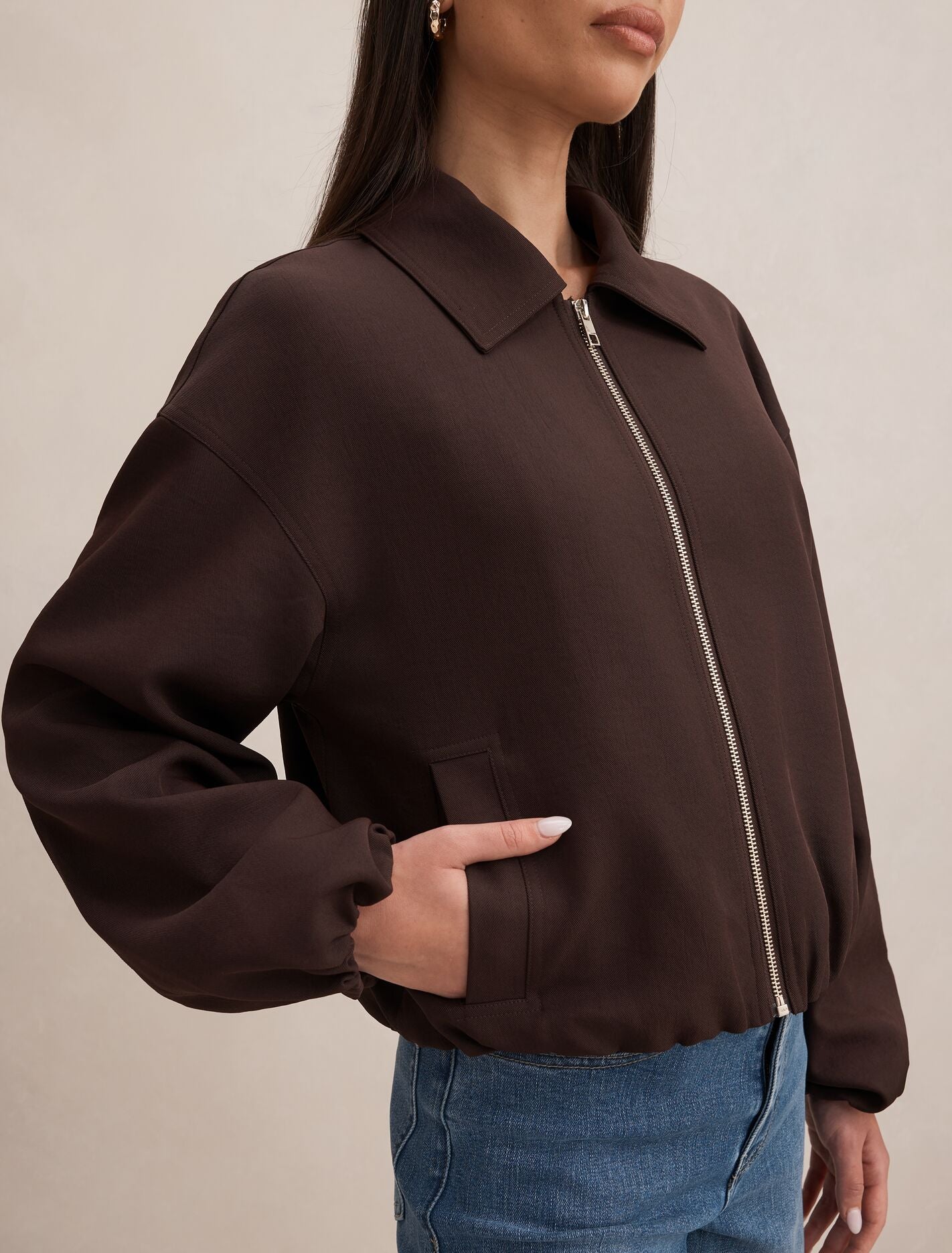 Lana Twill Jacket Dark Chocolate | Forever New