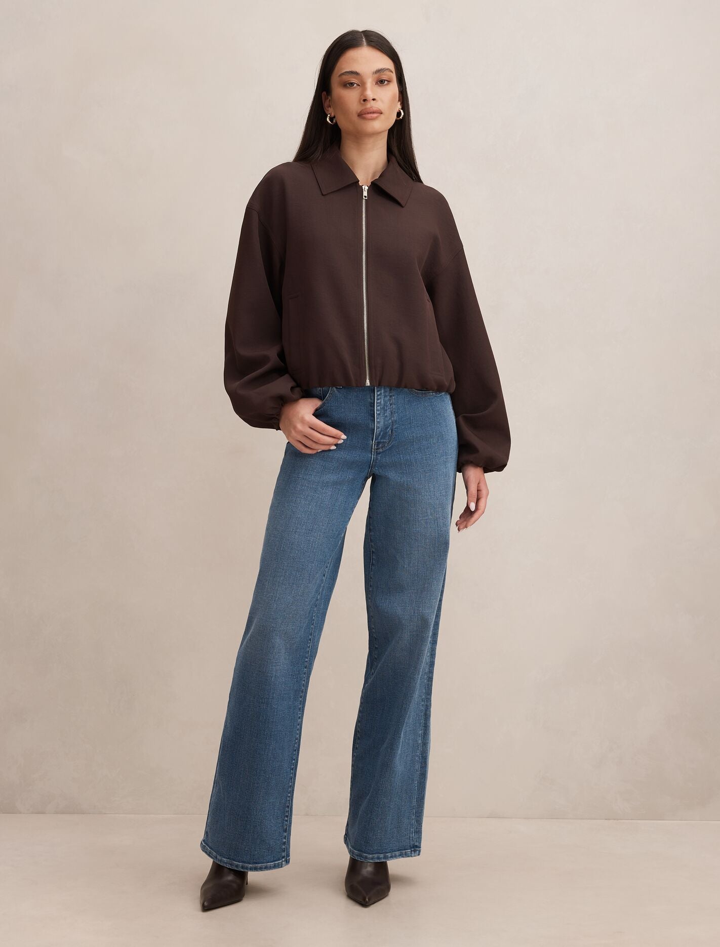 Lana Twill Jacket Dark Chocolate | Forever New