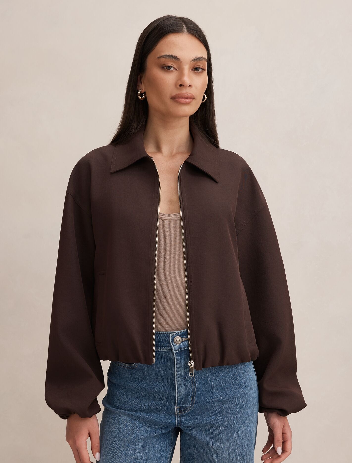 Lana Twill Jacket Dark Chocolate | Forever New