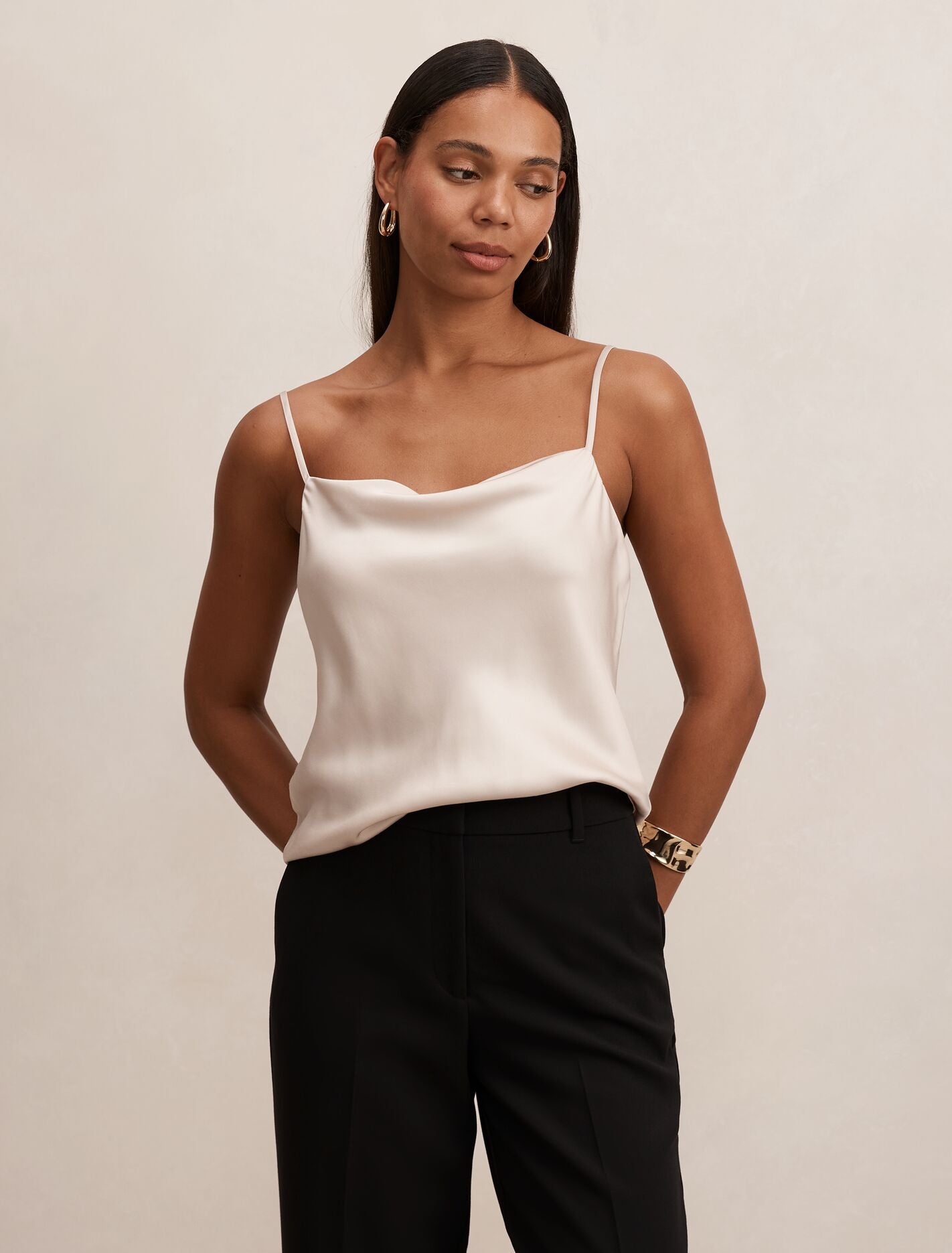 Tamsyn Satin Cami Top Champagne Forever New