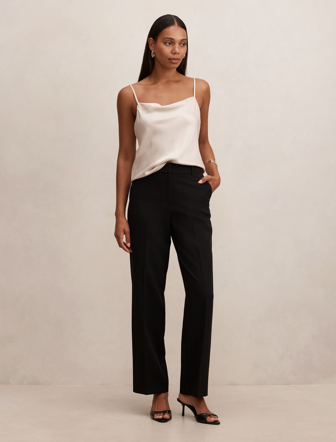 Tamsyn Satin Cami Top Champagne | Forever New