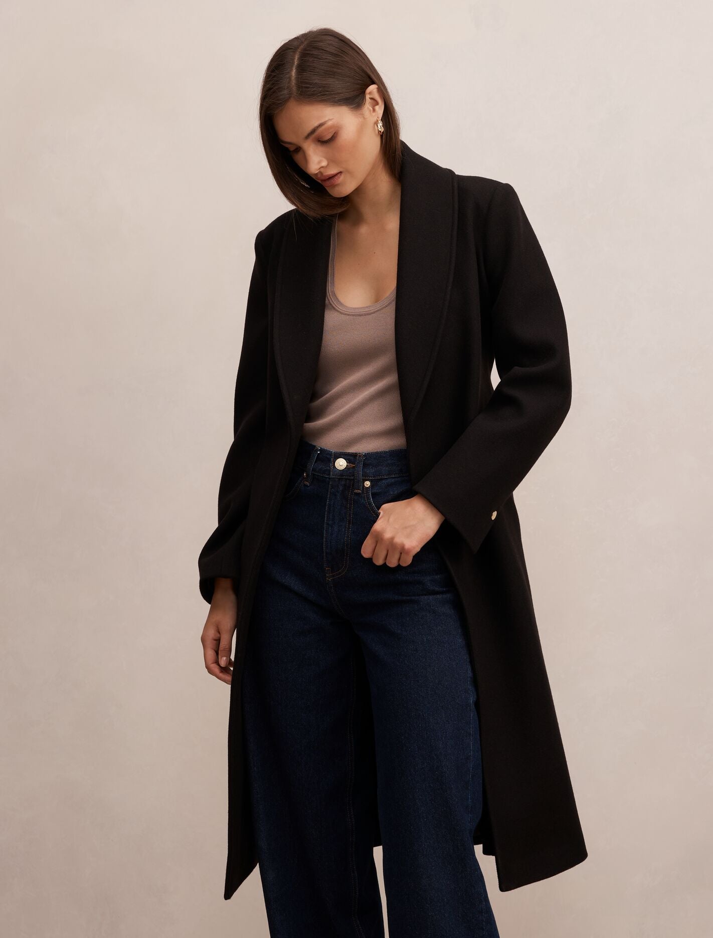 Clarissa Wrap Coat Black | Forever New