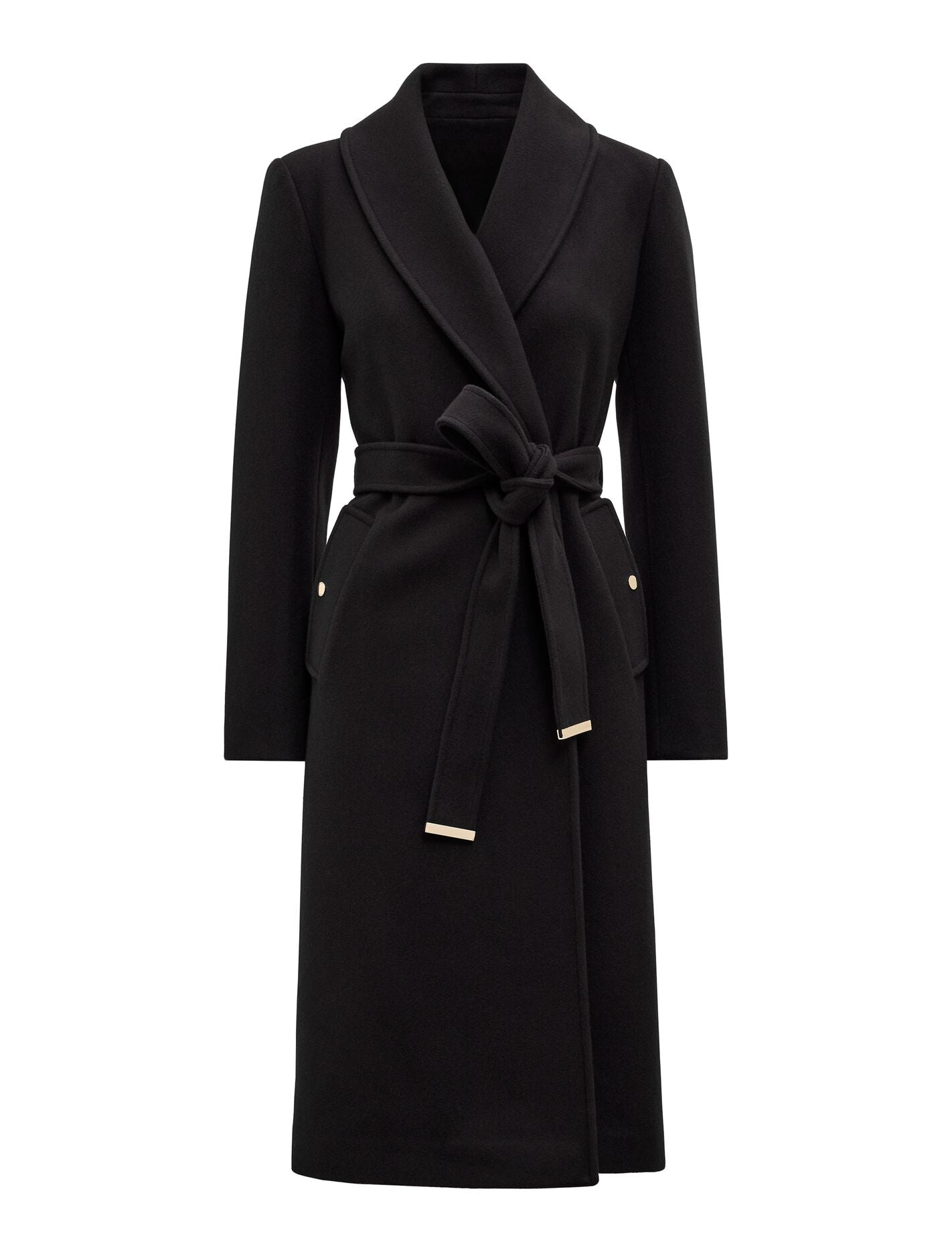 Clarissa Wrap Coat Black | Forever New