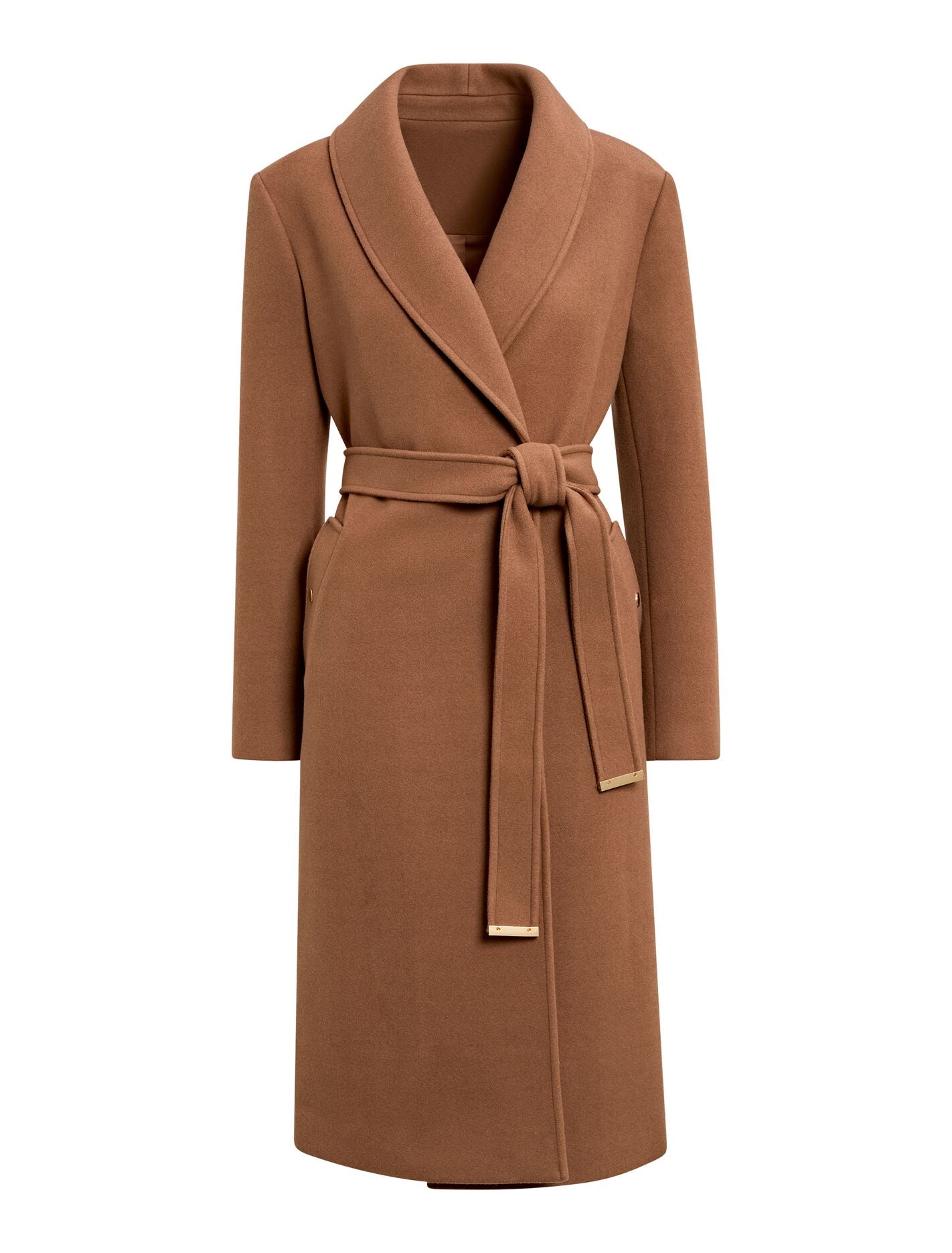 Clarissa Wrap Coat Dark Camel | Forever New