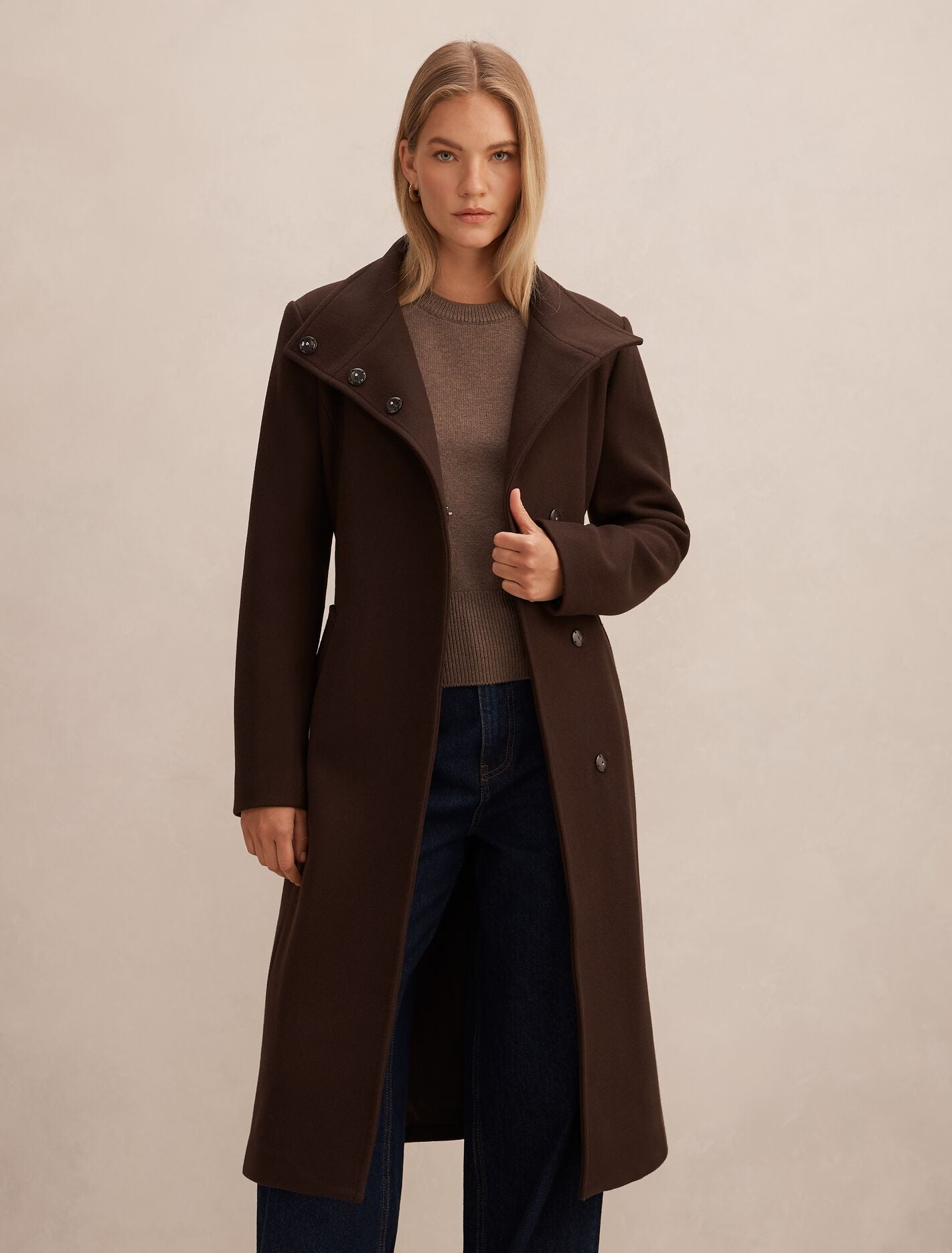 Phoebe Funnel Neck Coat Forever New