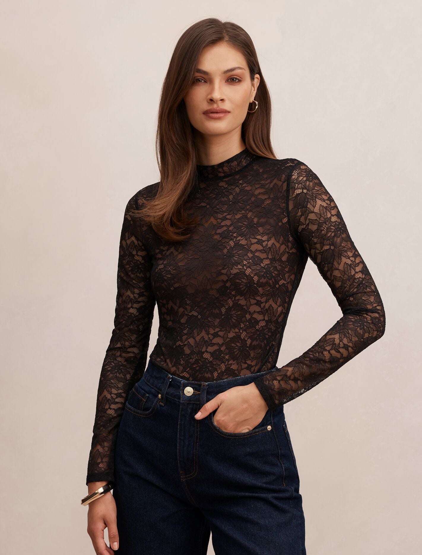 Bea Lace Bodysuit Black Forever New