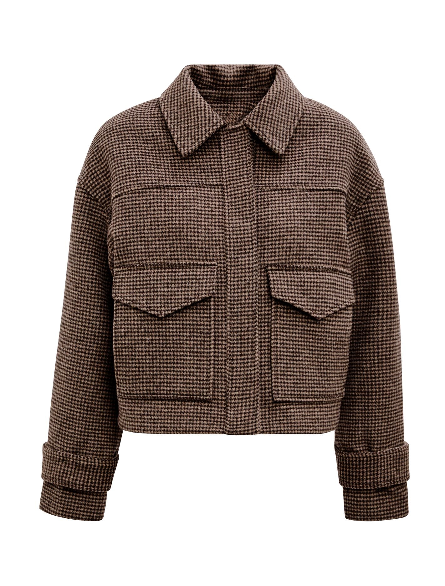 Kaylee Check Cropped Jacket Micro Check | Forever New