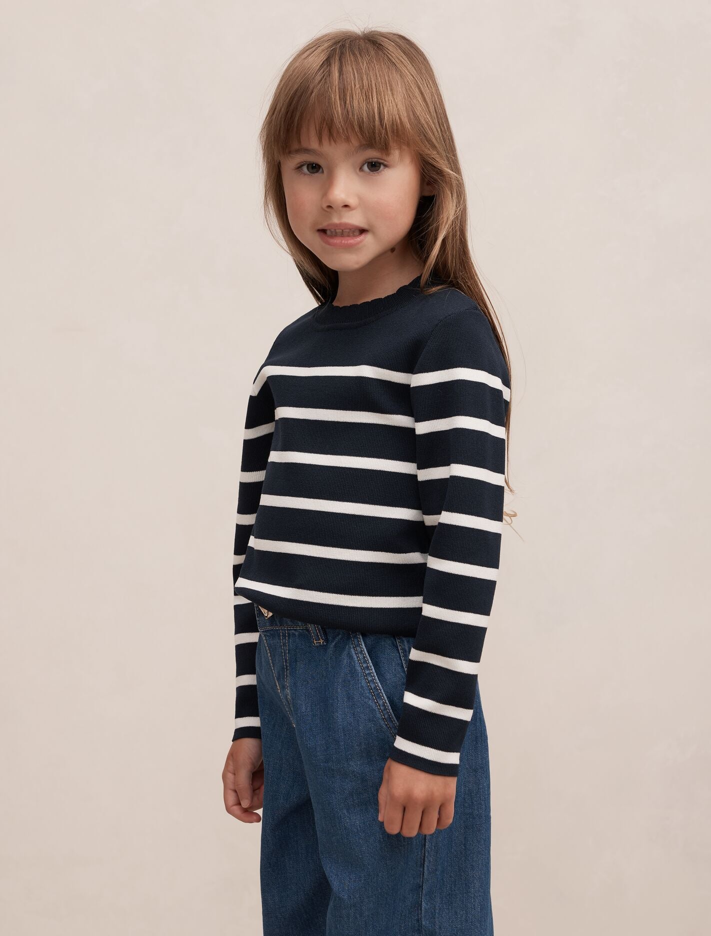 Freya Girls Scallop Knit Stripe Top Forever New