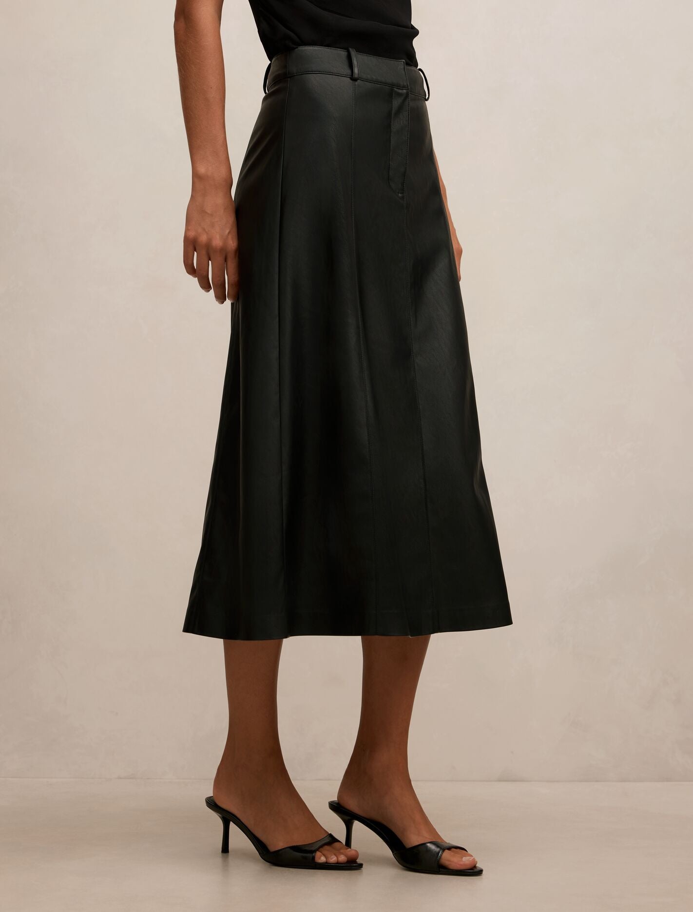 Isla Vegan Leather Midi Skirt Forever New