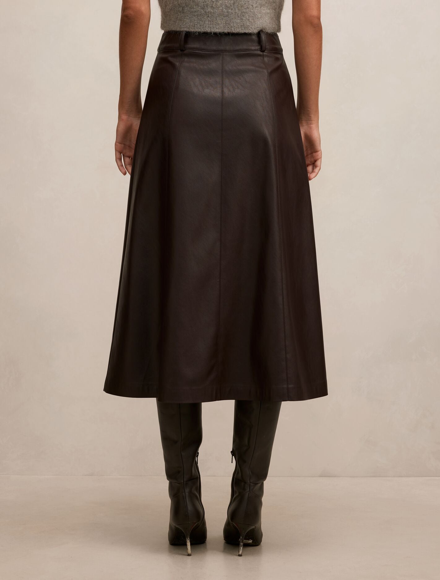Isla Vegan Leather Midi Skirt Forever New