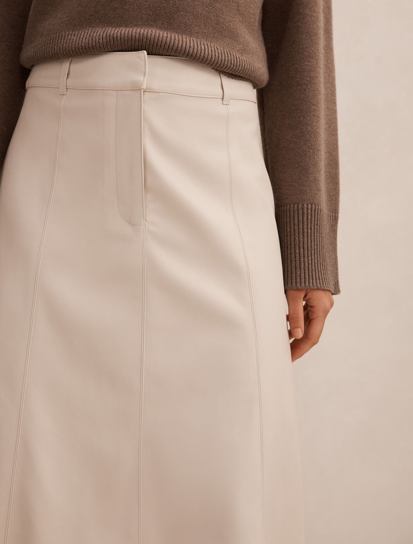 Isla Vegan Leather Midi Skirt Forever New