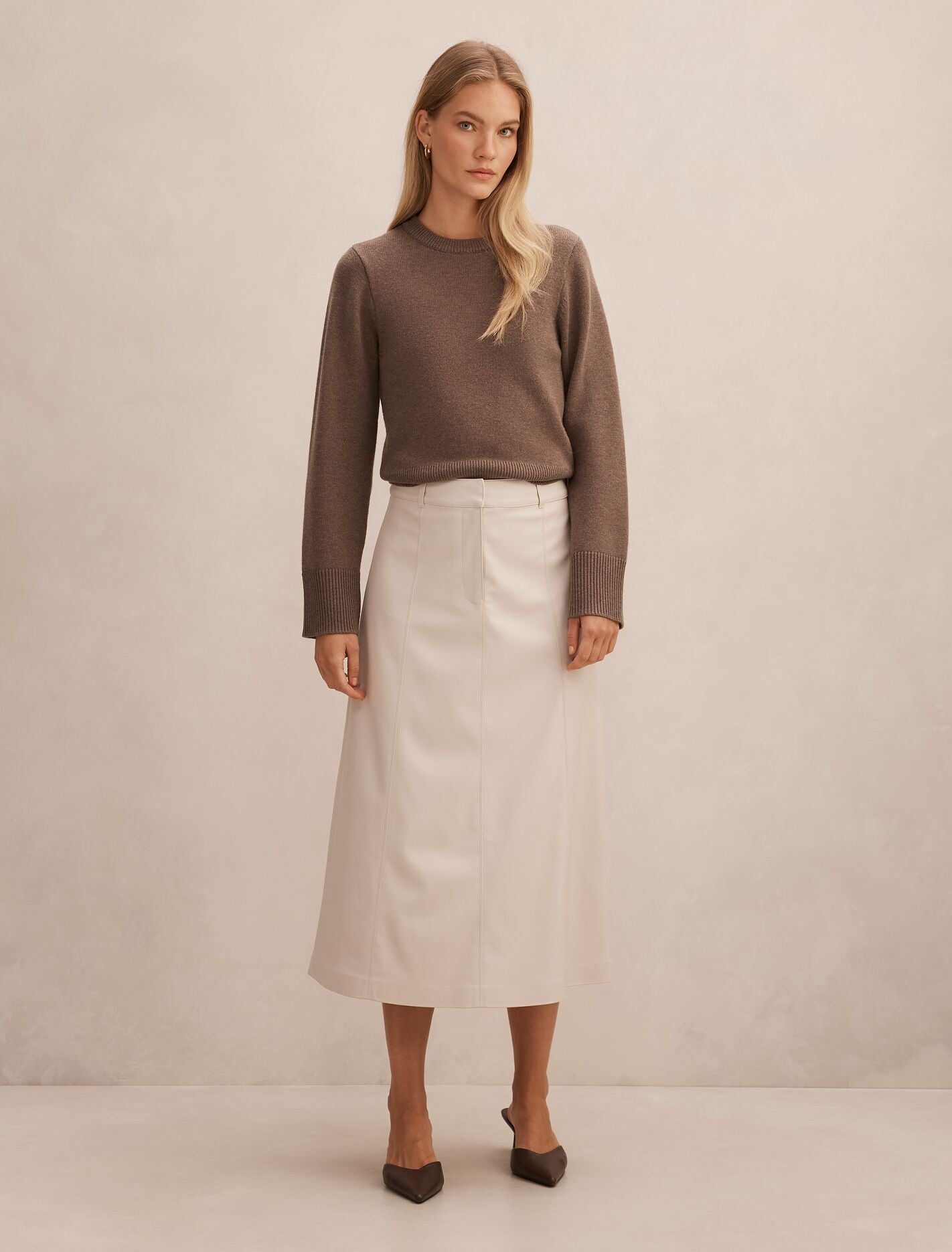 Isla Vegan Leather Midi Skirt Forever New