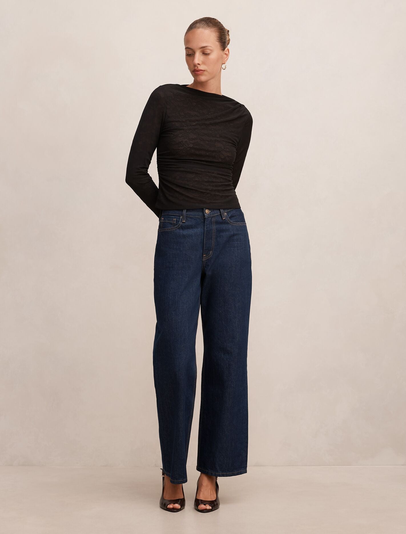 Sloane Lace Long Sleeve Top Forever New