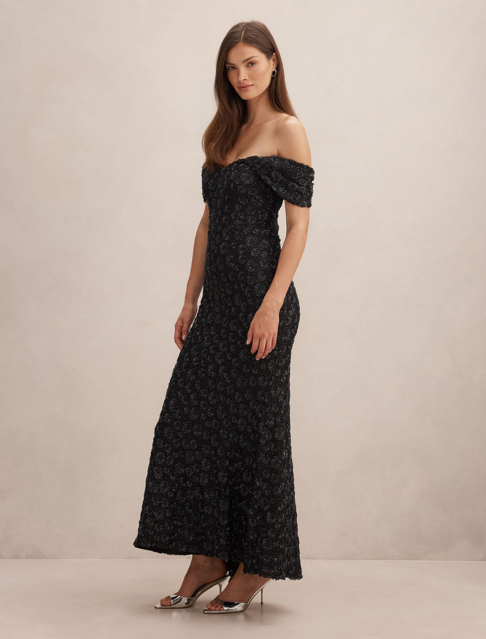 Asher Off Shoulder Dress Black