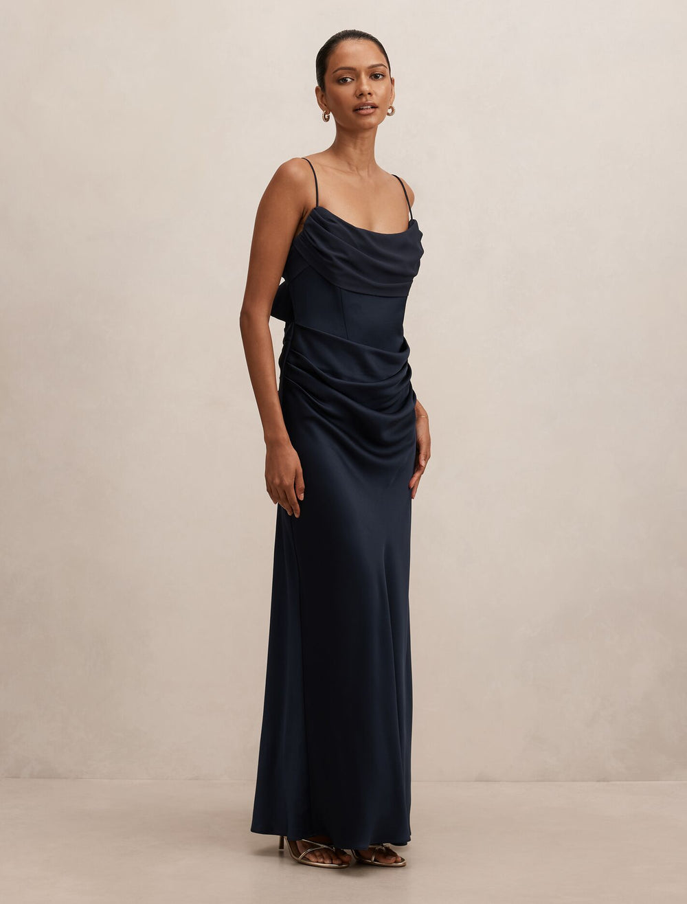 Claudia Petite Corset Maxi Dress Navy Forever New — free download