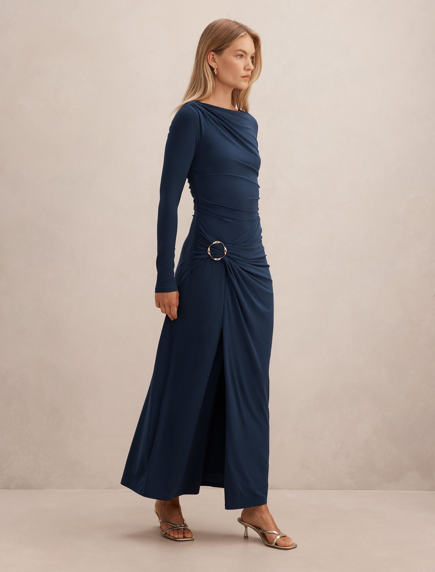 Kingsley Hardware Jersey Midi Dress Evening Navy | Forever New