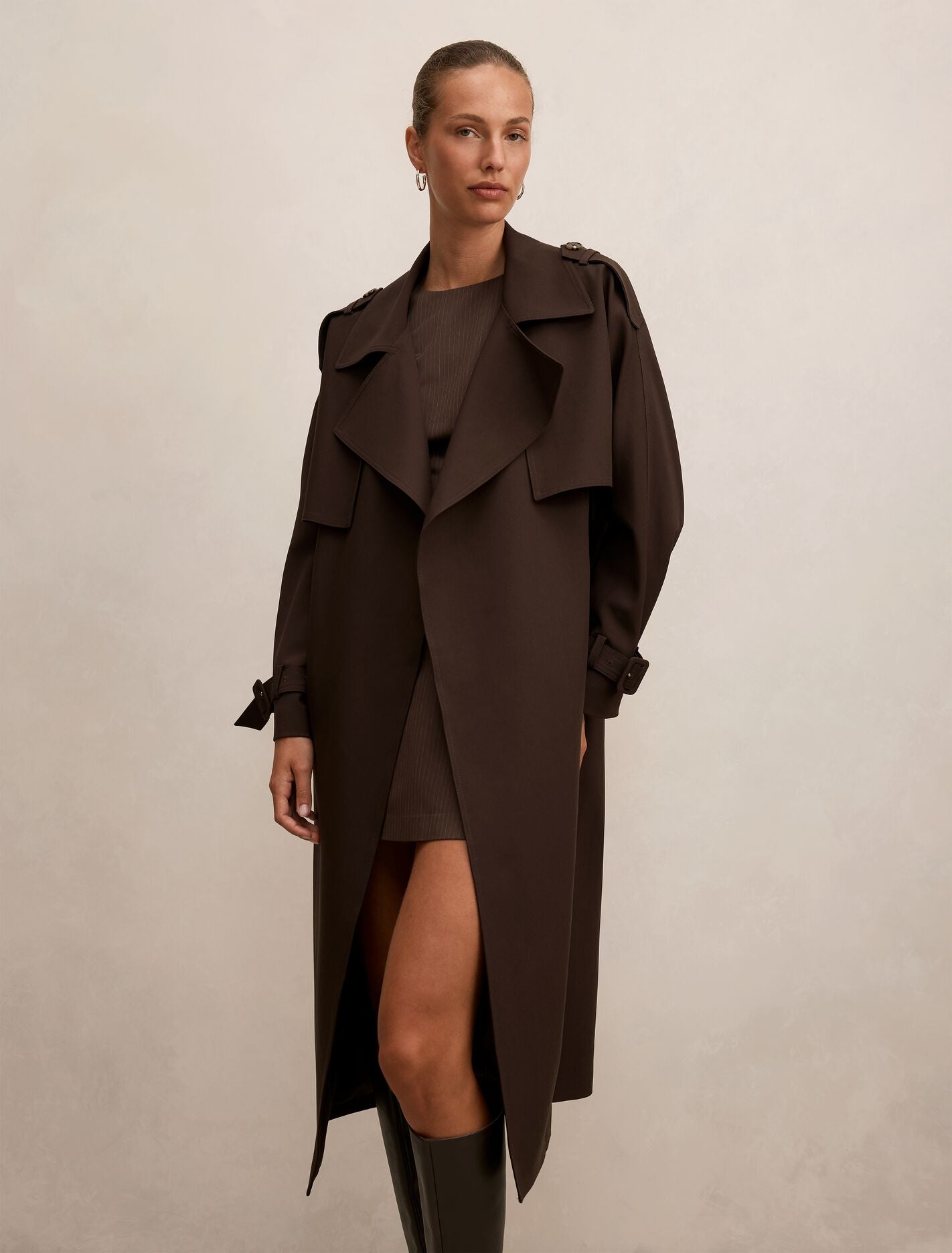 Ivy Belted Trench Coat Chocolate | Forever New