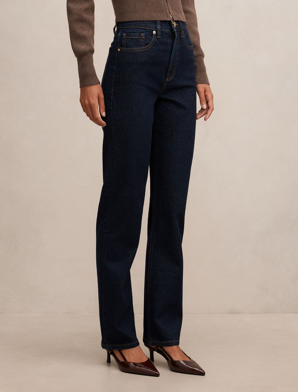 Devon High-Rise Slim Jeans Dark Indigo | Forever New