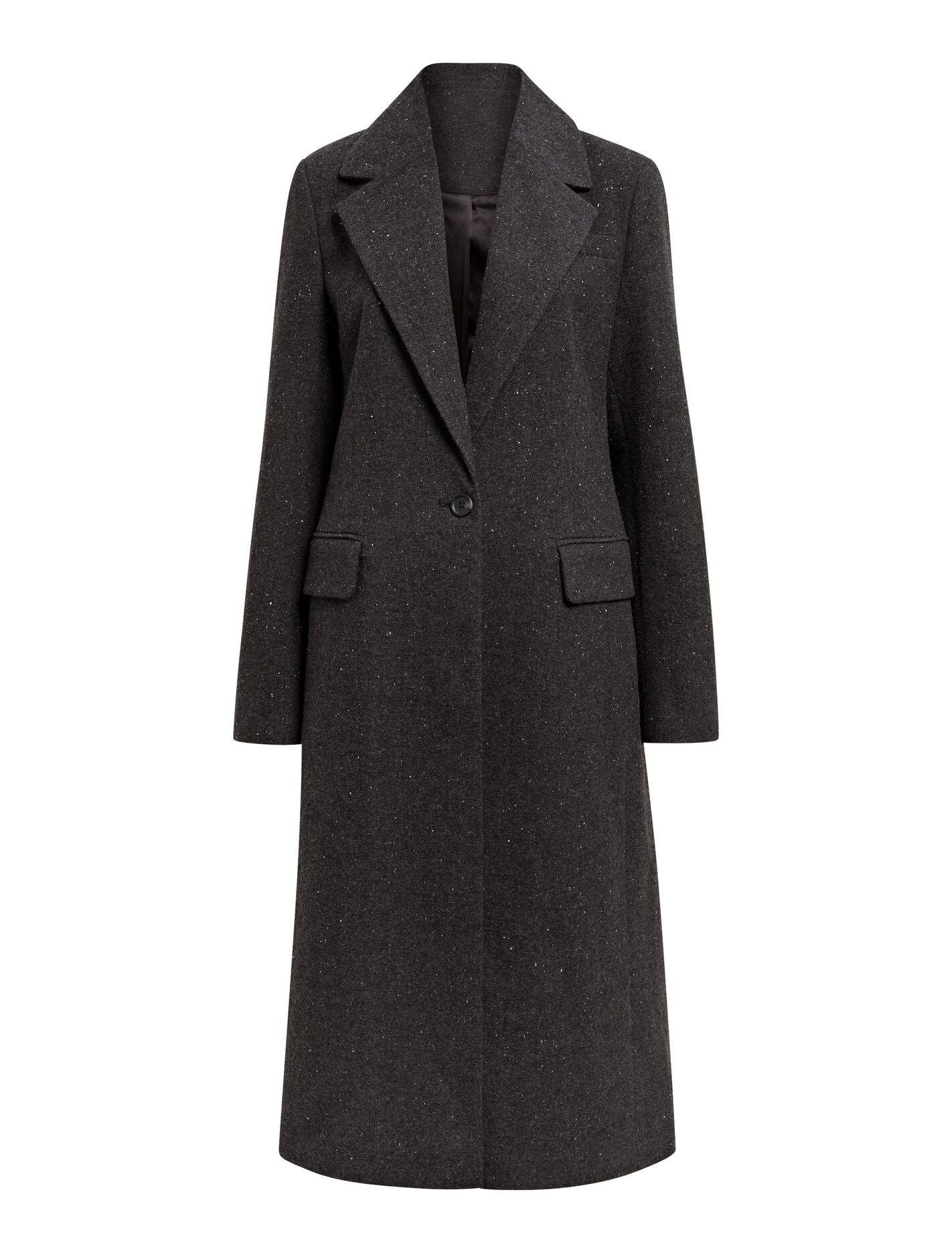 Francesca Single Breasted Coat Black Fleck Set | Forever New