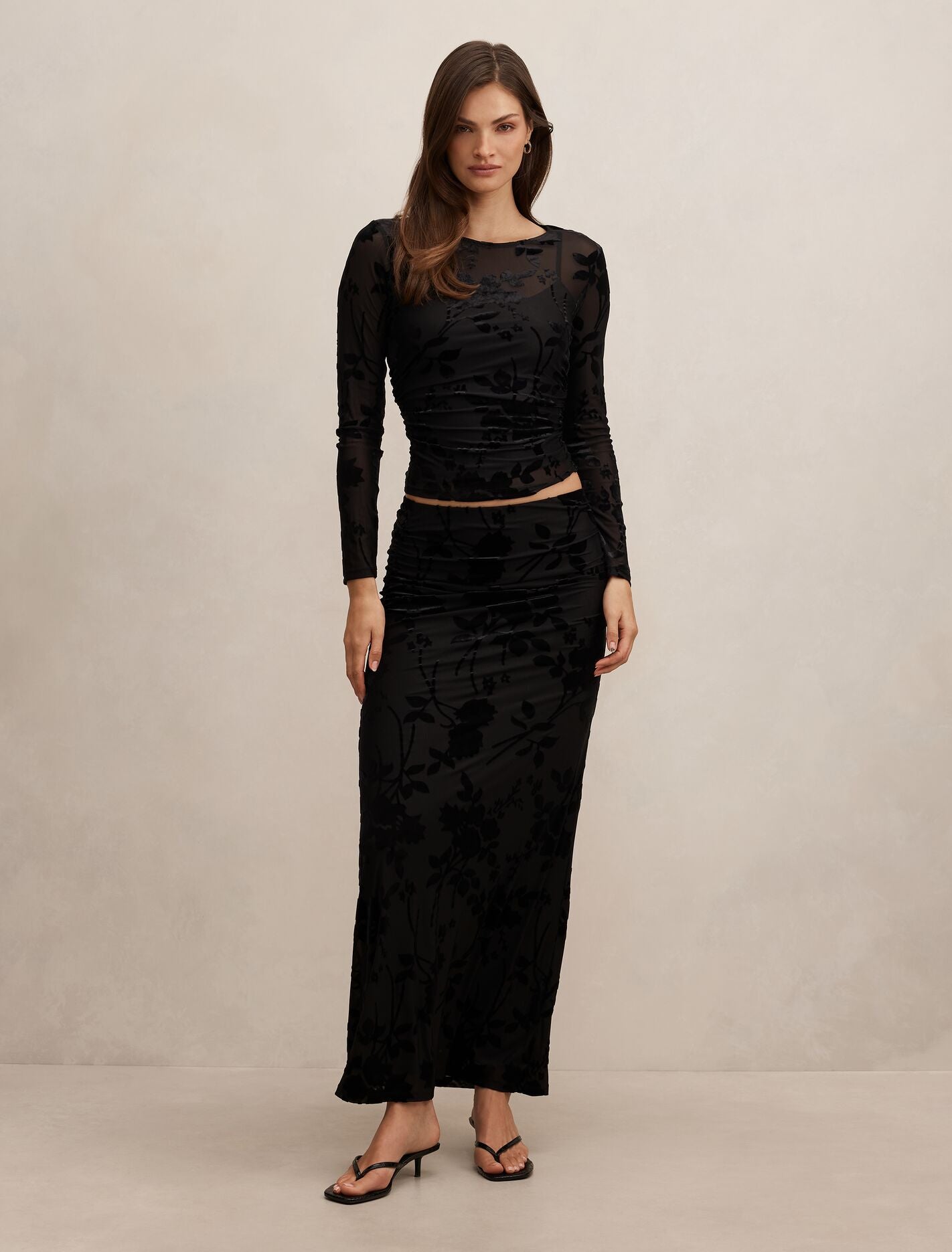 Kenzie Mesh Burn Out Skirt Forever New