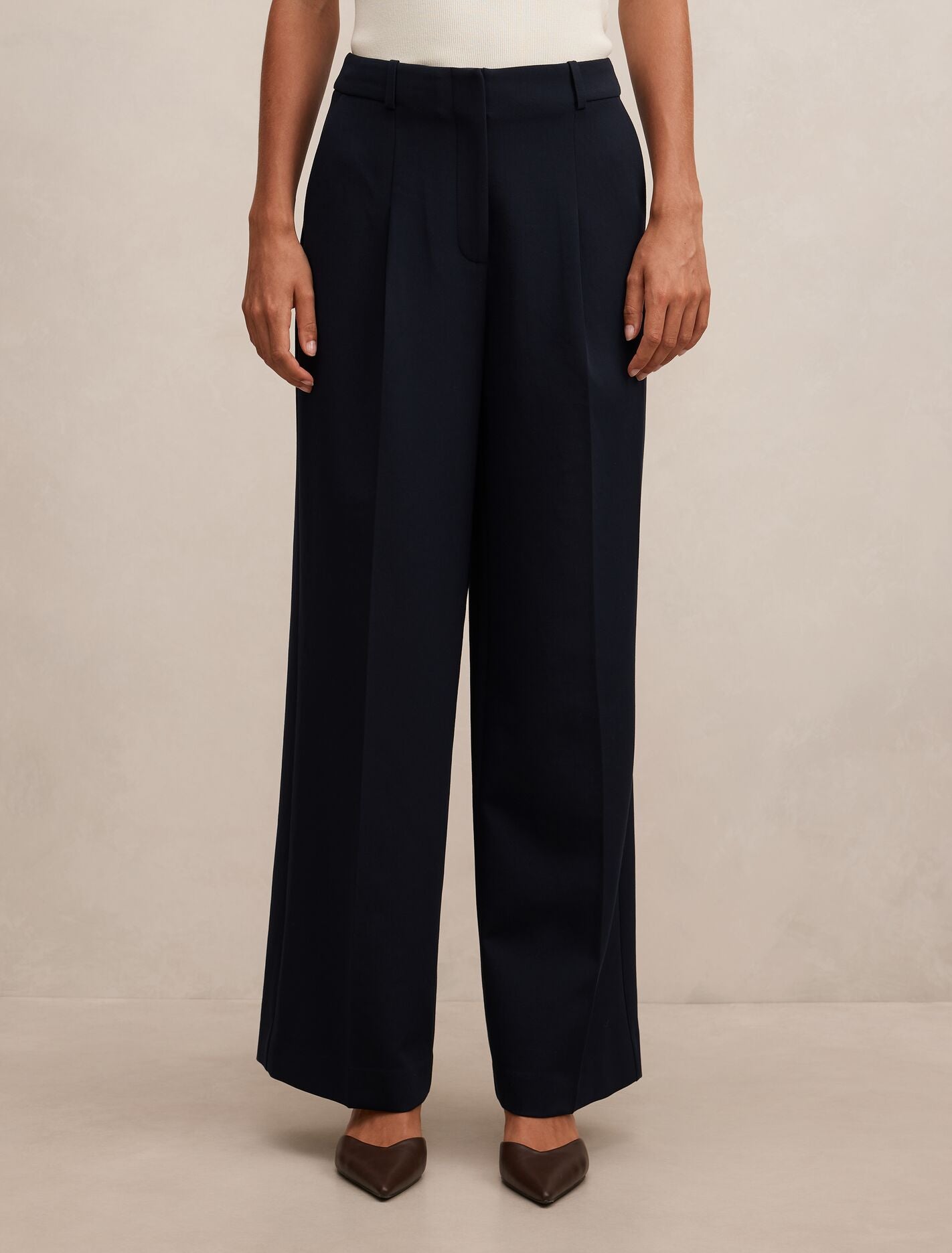 Briony Wide Leg Pants Navy Suit Forever New
