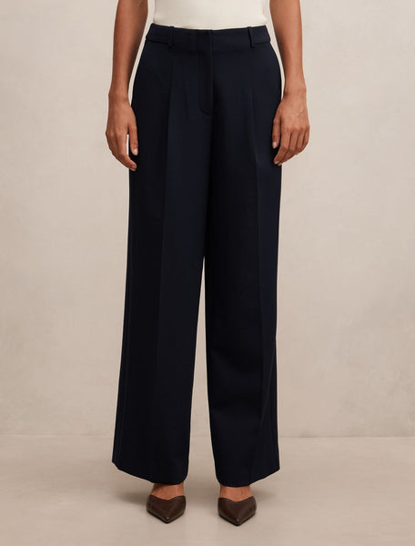 Briony Wide Leg Pants Navy Suit | Forever New
