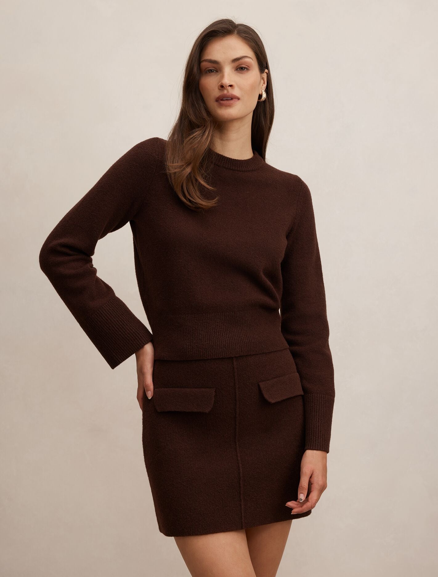 Natalie Knitted Sweater Chocolate Co Ord Forever New