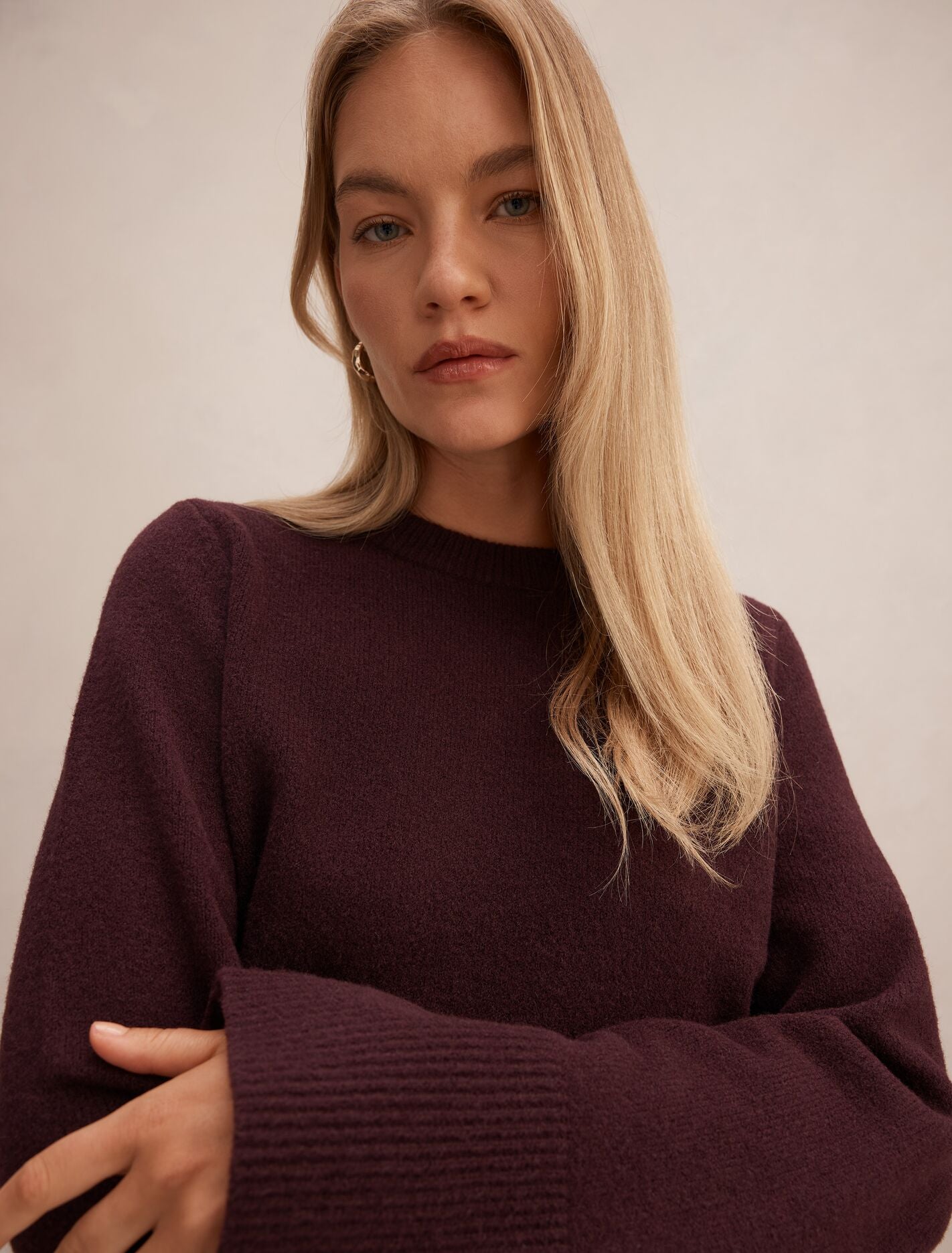 Natalie Knitted Sweater Grape Punch | Forever New