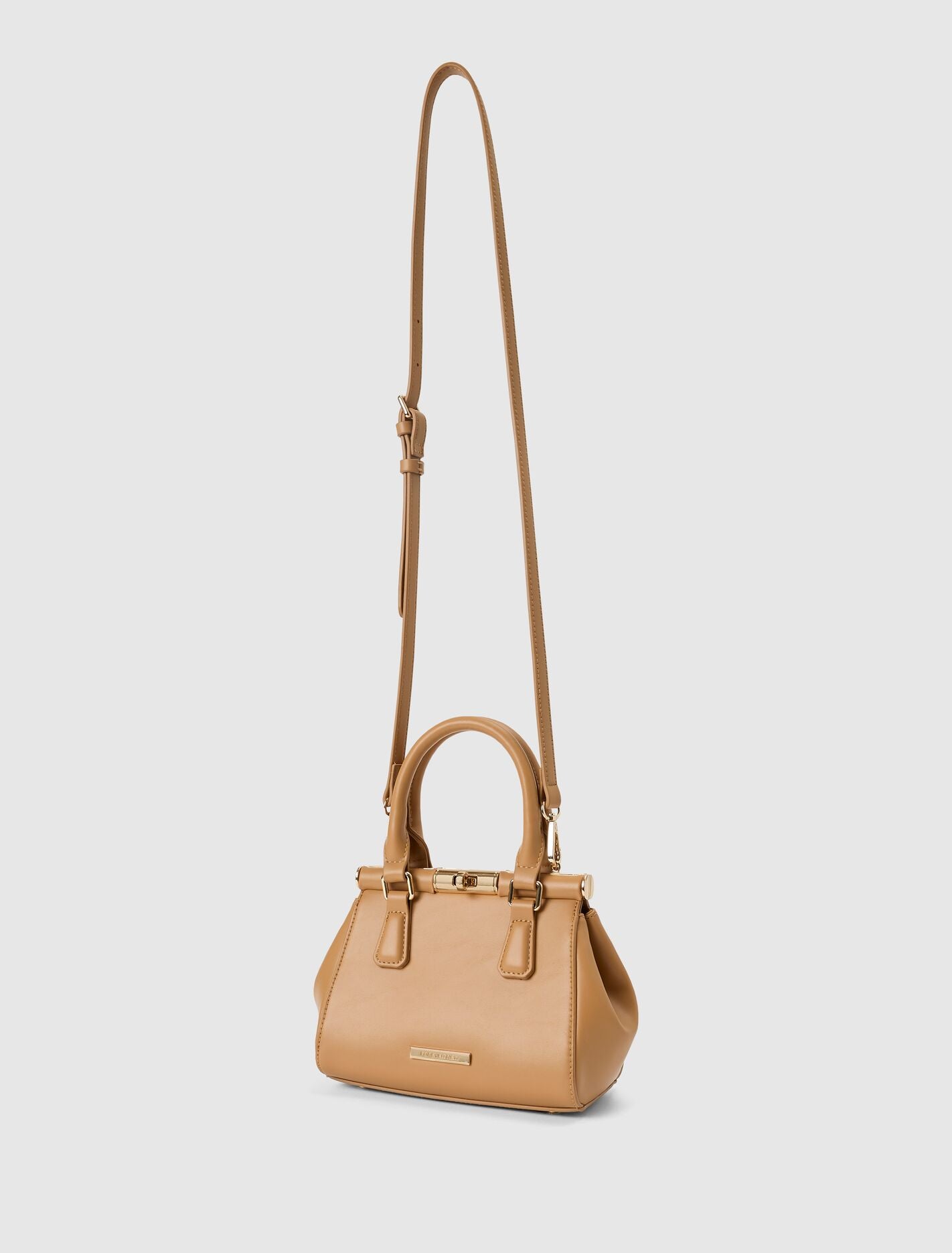 Lana Small Lock Grab Bag Camel | Forever New