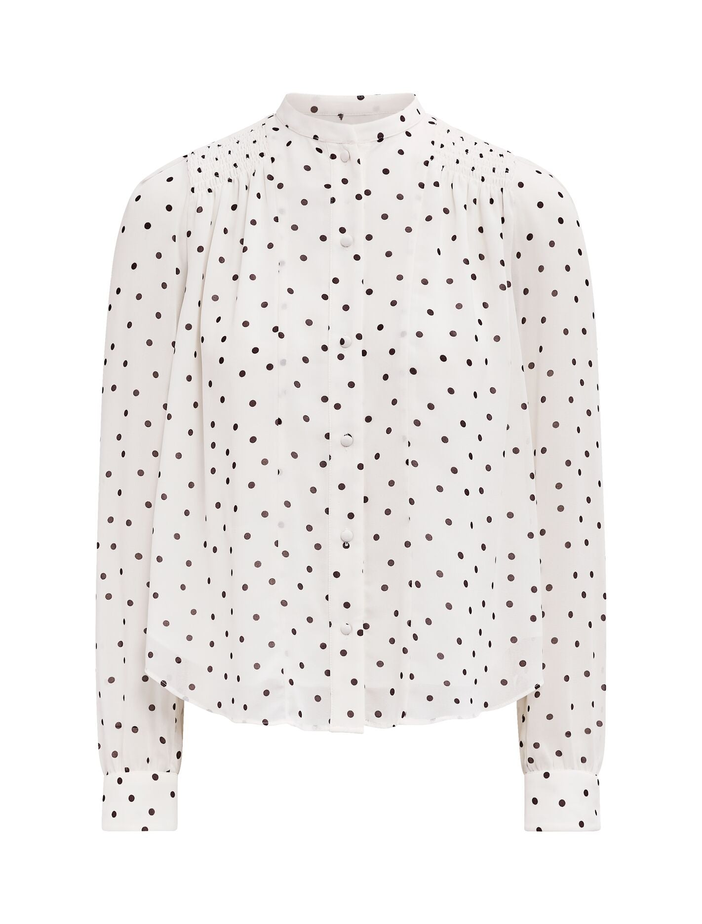 Rory Sheering Blouse Cream Bower Spot | Forever New