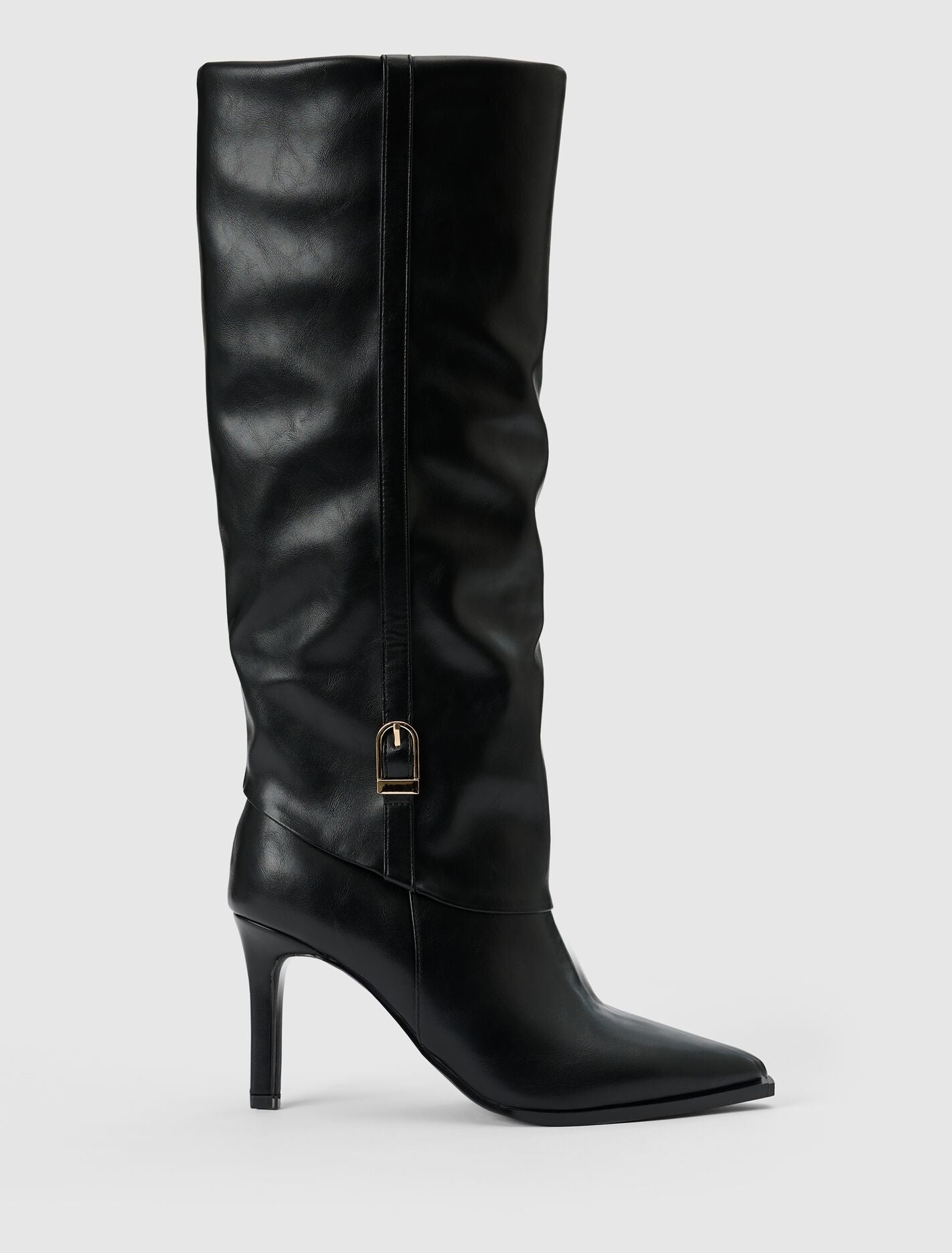 Danielle 2 Fold Over Knee Boot Black Forever New